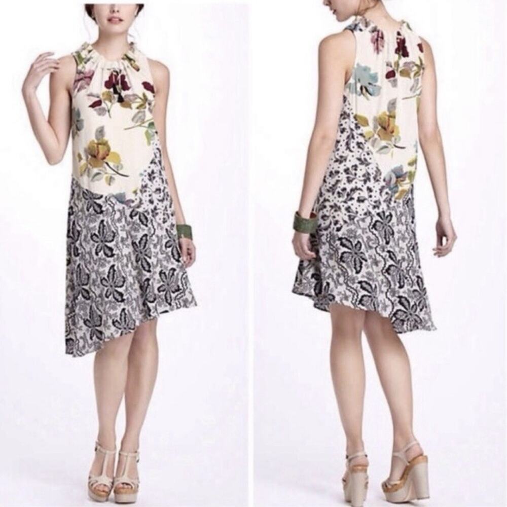 Anthropologie Postmark Arcadie Silk Dress Boho Y2K Size 10 - Picture 1 of 8